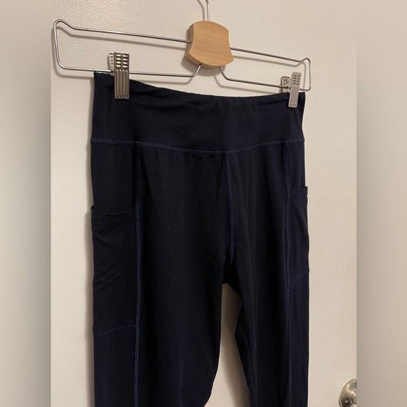 Satina Navy Blue Leggings with Side Pockets, Women’s One Size Fits All - Picture 2 of 3